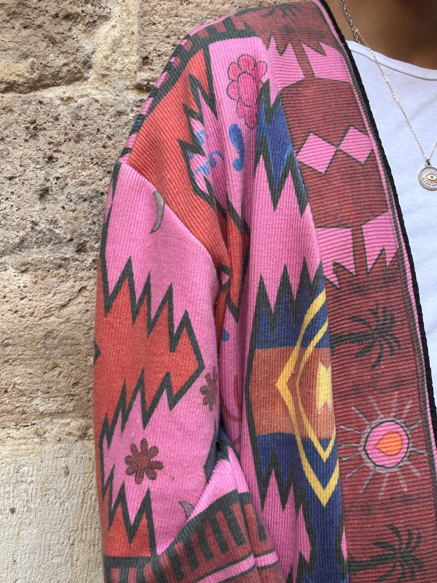 Knitwear Jacket with Prints