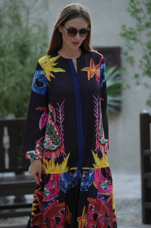 White Sunshine/Printed Dress