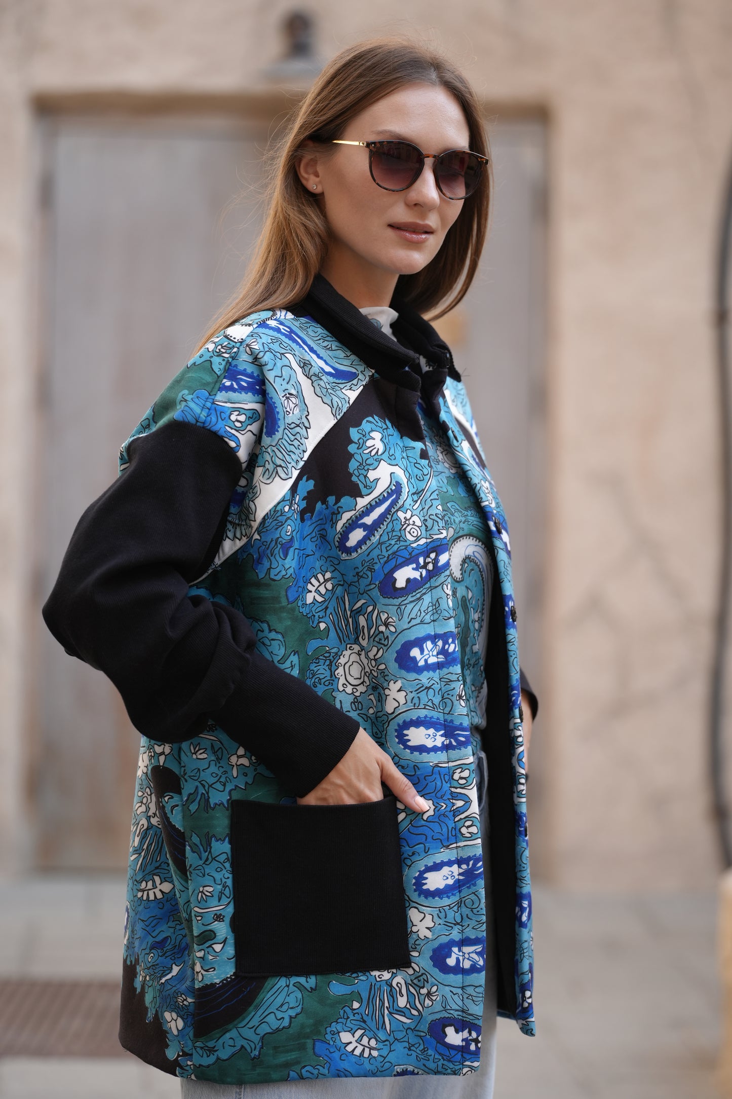 Blue Ocean/Printed Jacket
