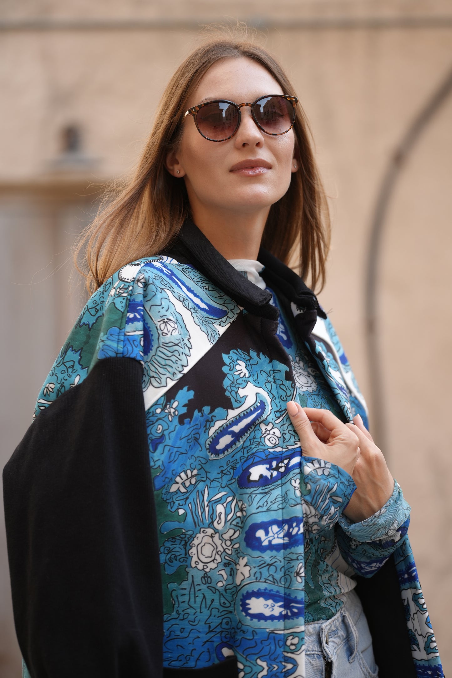 Blue Ocean/Printed Jacket