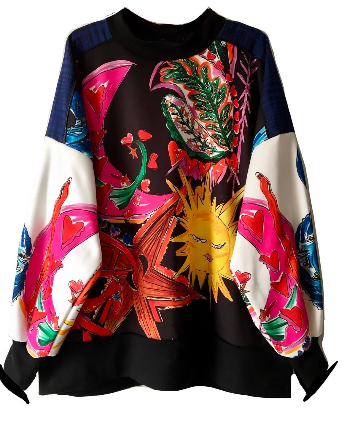Pink Love / Black Sweatshirt W. Prints