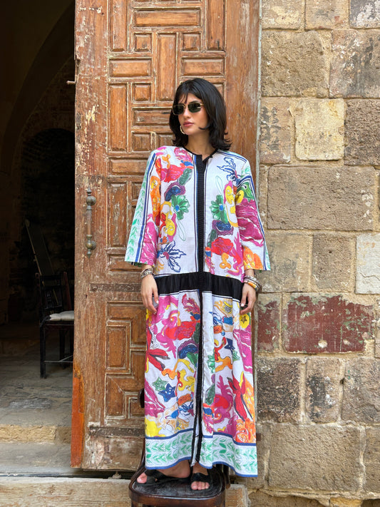 Linen Dress with Prints