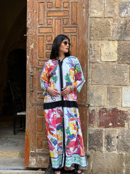 Linen Dress with Prints